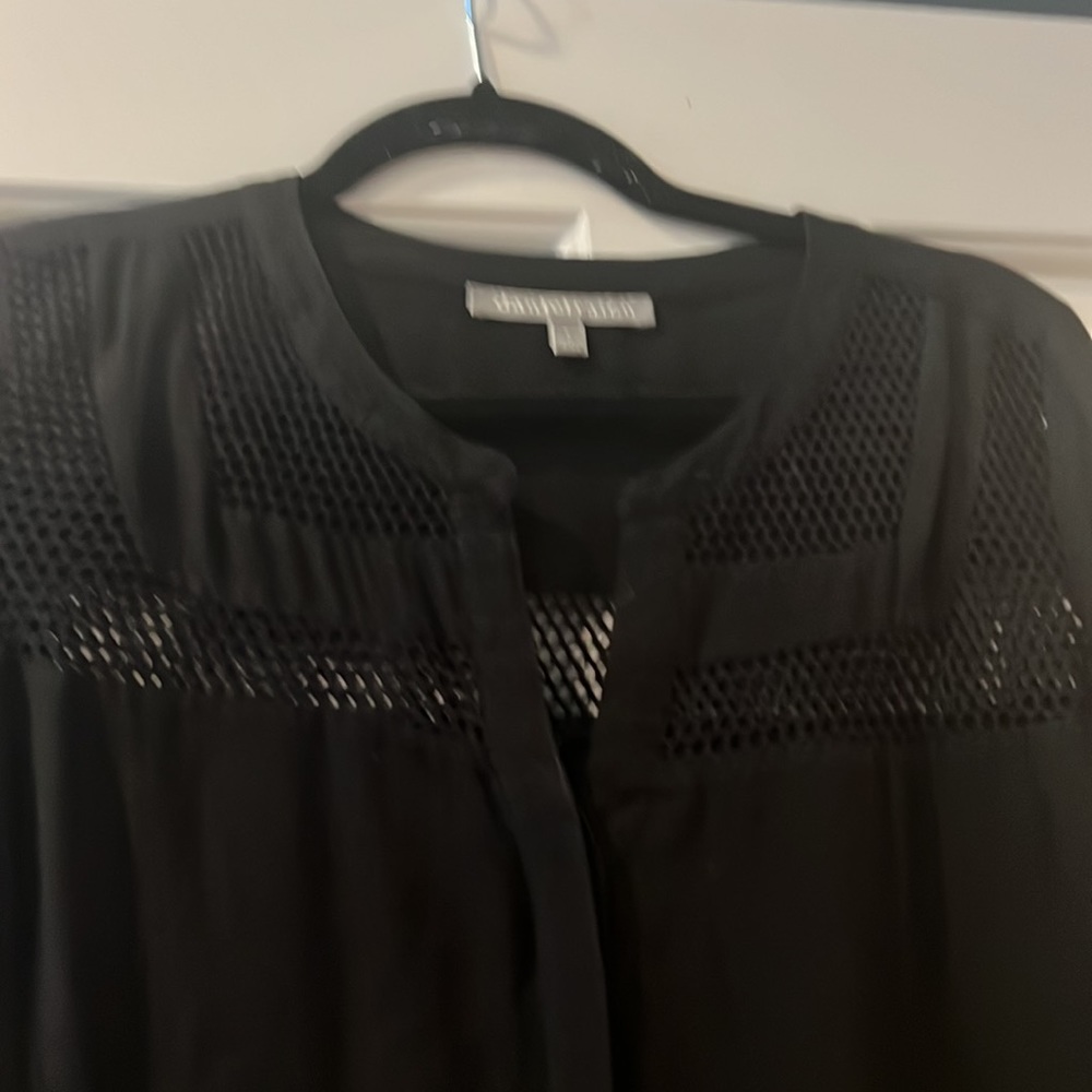 Daniel rainn black blouse with sheer detail